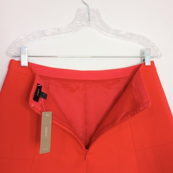 J. Crew Fluted Skater Skirt in Bright Poppy - Picture 7 of 9